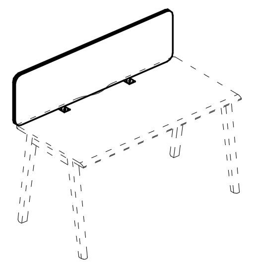 Экран фронтальный тканевый для стола 140 синий / металлокаркас белый